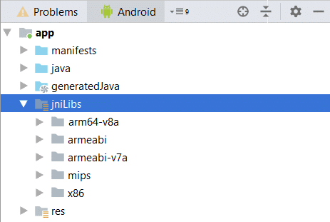 Android Library jniLibs expanded folder